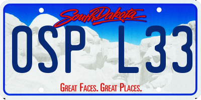 SD license plate 0SPL33