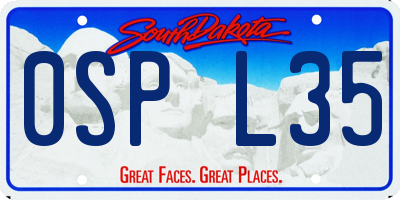 SD license plate 0SPL35