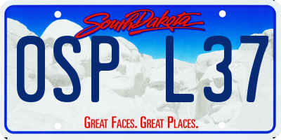 SD license plate 0SPL37