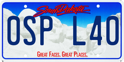 SD license plate 0SPL40