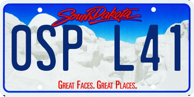 SD license plate 0SPL41