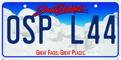 SD license plate 0SPL44