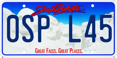 SD license plate 0SPL45