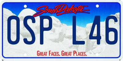 SD license plate 0SPL46