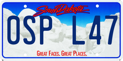 SD license plate 0SPL47