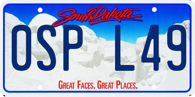 SD license plate 0SPL49