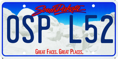 SD license plate 0SPL52