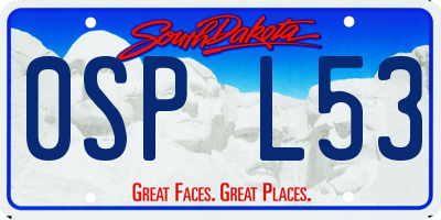 SD license plate 0SPL53