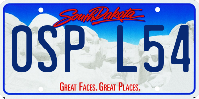 SD license plate 0SPL54
