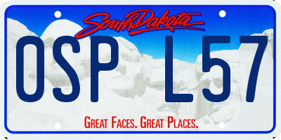 SD license plate 0SPL57