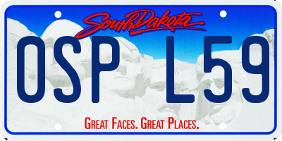 SD license plate 0SPL59