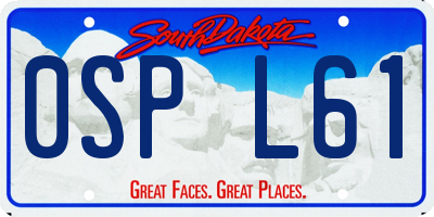 SD license plate 0SPL61