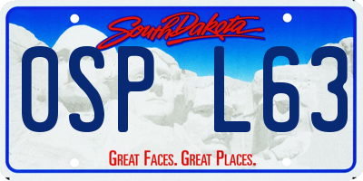 SD license plate 0SPL63