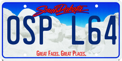 SD license plate 0SPL64