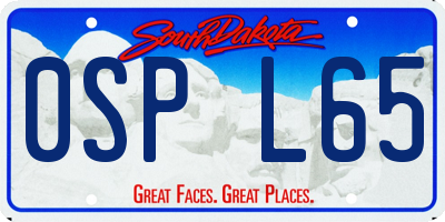SD license plate 0SPL65