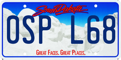 SD license plate 0SPL68