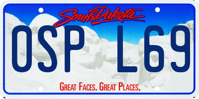 SD license plate 0SPL69