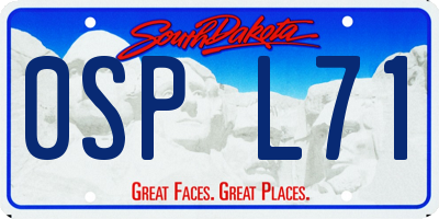 SD license plate 0SPL71