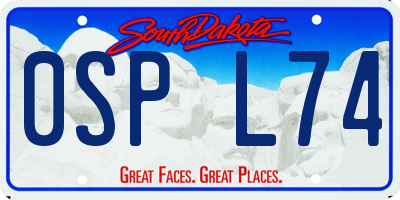 SD license plate 0SPL74
