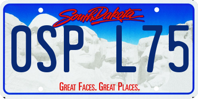 SD license plate 0SPL75