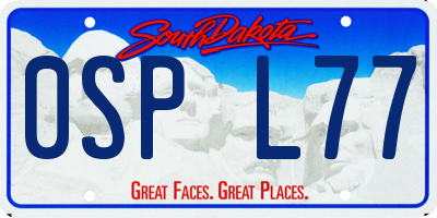 SD license plate 0SPL77