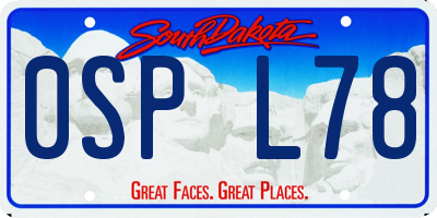 SD license plate 0SPL78