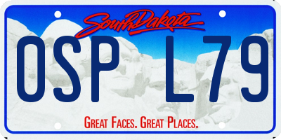 SD license plate 0SPL79