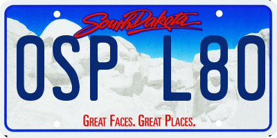 SD license plate 0SPL80