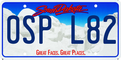 SD license plate 0SPL82