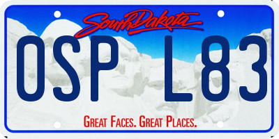SD license plate 0SPL83