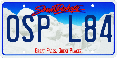 SD license plate 0SPL84
