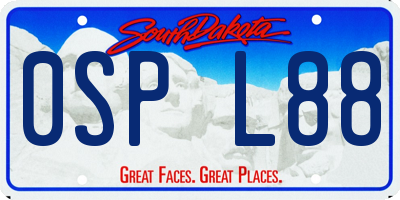 SD license plate 0SPL88