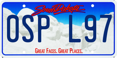 SD license plate 0SPL97