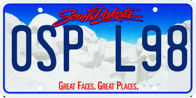 SD license plate 0SPL98