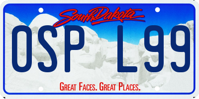SD license plate 0SPL99