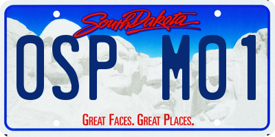 SD license plate 0SPM01