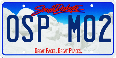 SD license plate 0SPM02