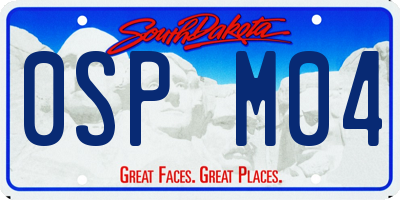 SD license plate 0SPM04