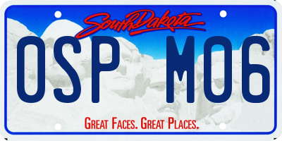 SD license plate 0SPM06