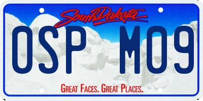 SD license plate 0SPM09