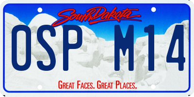 SD license plate 0SPM14