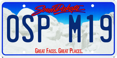SD license plate 0SPM19