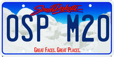 SD license plate 0SPM20