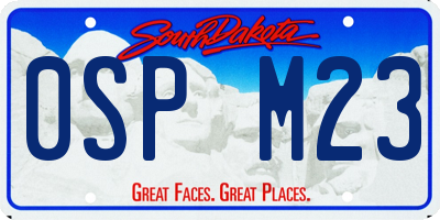SD license plate 0SPM23
