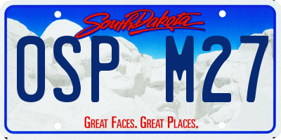 SD license plate 0SPM27
