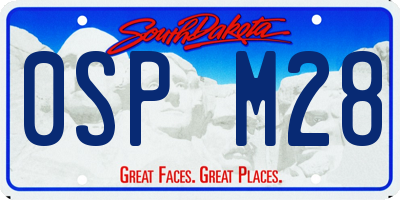 SD license plate 0SPM28