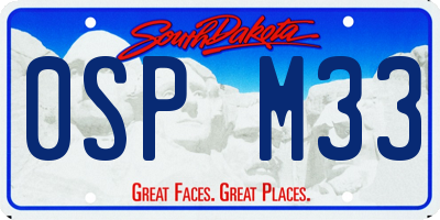 SD license plate 0SPM33
