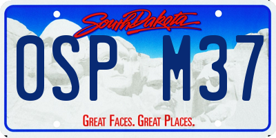 SD license plate 0SPM37