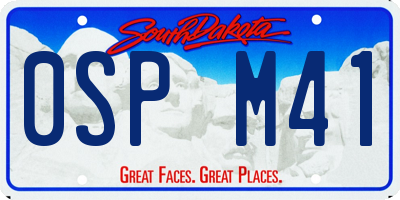 SD license plate 0SPM41