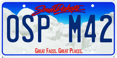 SD license plate 0SPM42